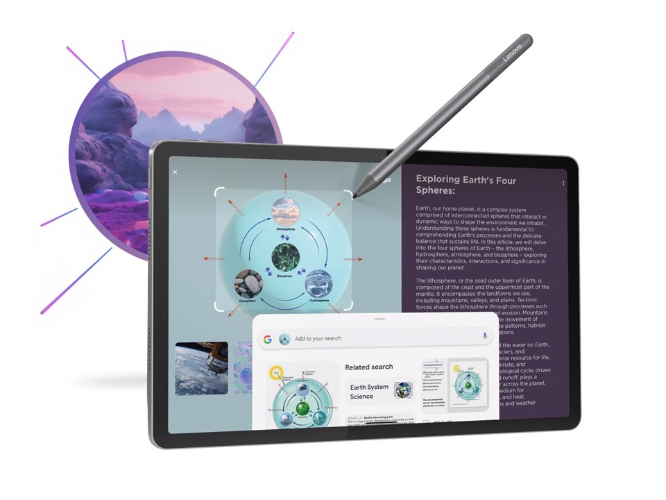 Lenovo Idea Tab - Display 11" 2.5K (2560x1600) IPS 500nits 90Hz - CPU MediaTek Dimensity 6300 - RAM 8GB - Memoria 128GB UFS - Grafica ARM Mali G57 MC2 - Connettività WiFi Slot MicroSD - Android 15 - Tab Pen Inclusi