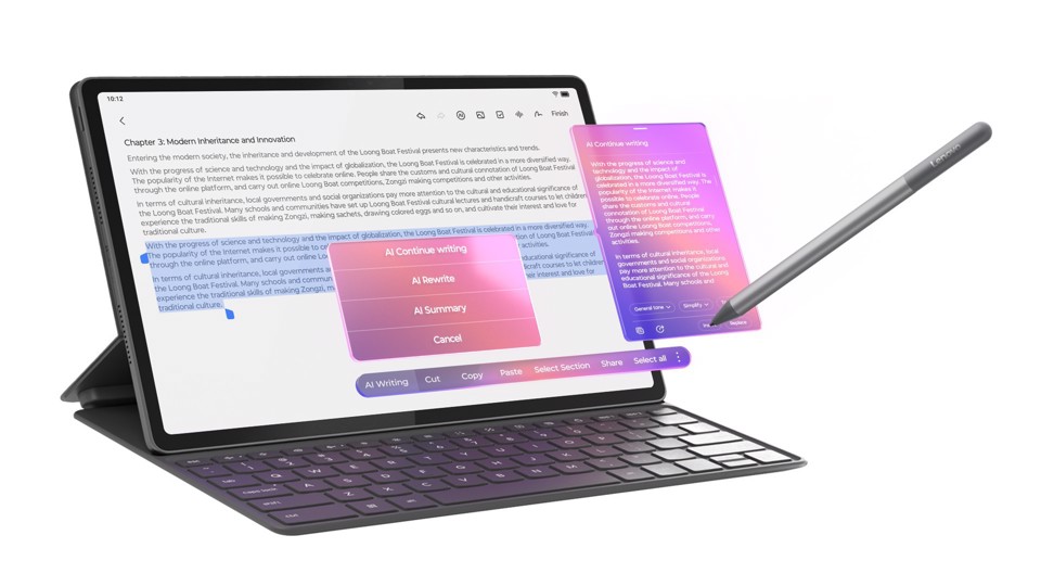 Lenovo Idea Tab Plus - Display 12.1" 2.5K (2560x1600) IPS 800nits 90Hz - CPU MediaTek Dimensity 6400 - RAM 8GB - Memoria 256GB UFS - Grafica ARM Mali G57 MC2 - Connettività WiFi Slot MicroSD - Android 15 - Tab Pen Inclusi