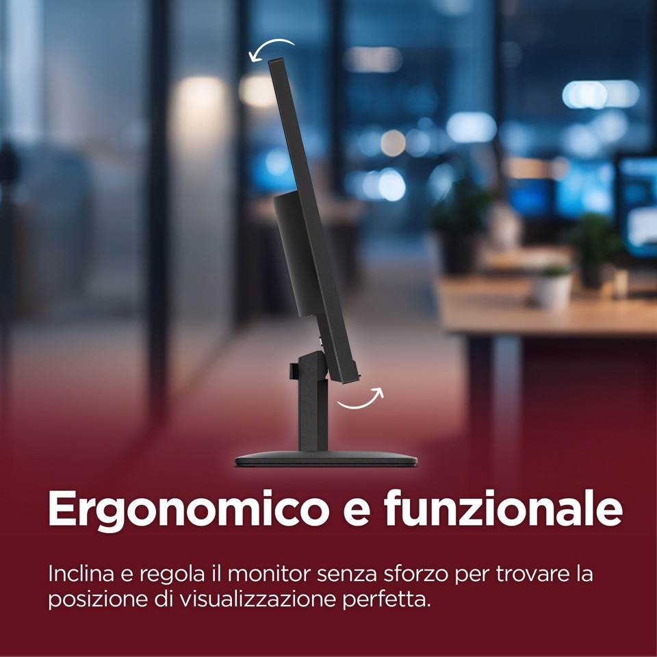 Lenovo L24-4e - Monitor 23.8" IPS Flat FHD 1920x1080 0 100Hz 4ms - 1xHDMI 1.4 + 1xVGA - Stand Tilt Cavo HDMI incluso