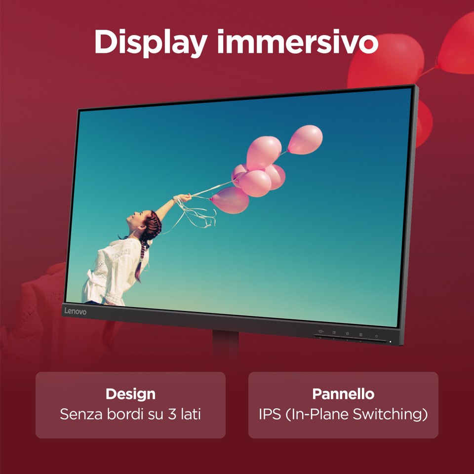 Lenovo L24-4e - Monitor 23.8" IPS Flat FHD 1920x1080 0 100Hz 4ms - 1xHDMI 1.4 + 1xVGA - Stand Tilt Cavo HDMI incluso