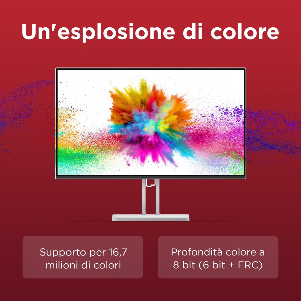Lenovo L24i-4A - Monitor 23.8" IPS Flat FHD 1920x1080 0 100Hz 1ms - Speakers 1xHDMI 1.4 + 1xVGA - Stand Tilt Cavo HDMI incluso