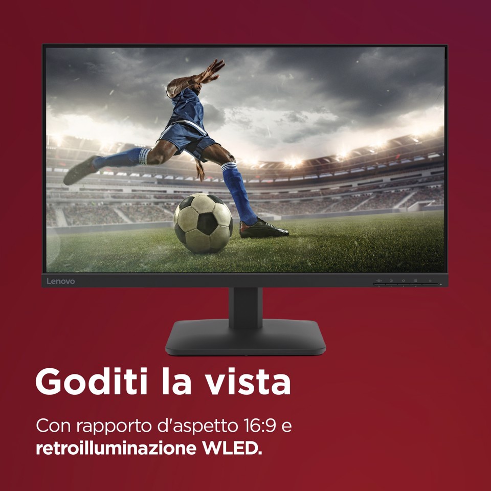 Lenovo L27-4e - Monitor 27" IPS Flat FHD 1920x1080 0 100Hz 4ms - 1xHDMI 1.4 + 1xVGA - Stand Tilt Cavo HDMI incluso