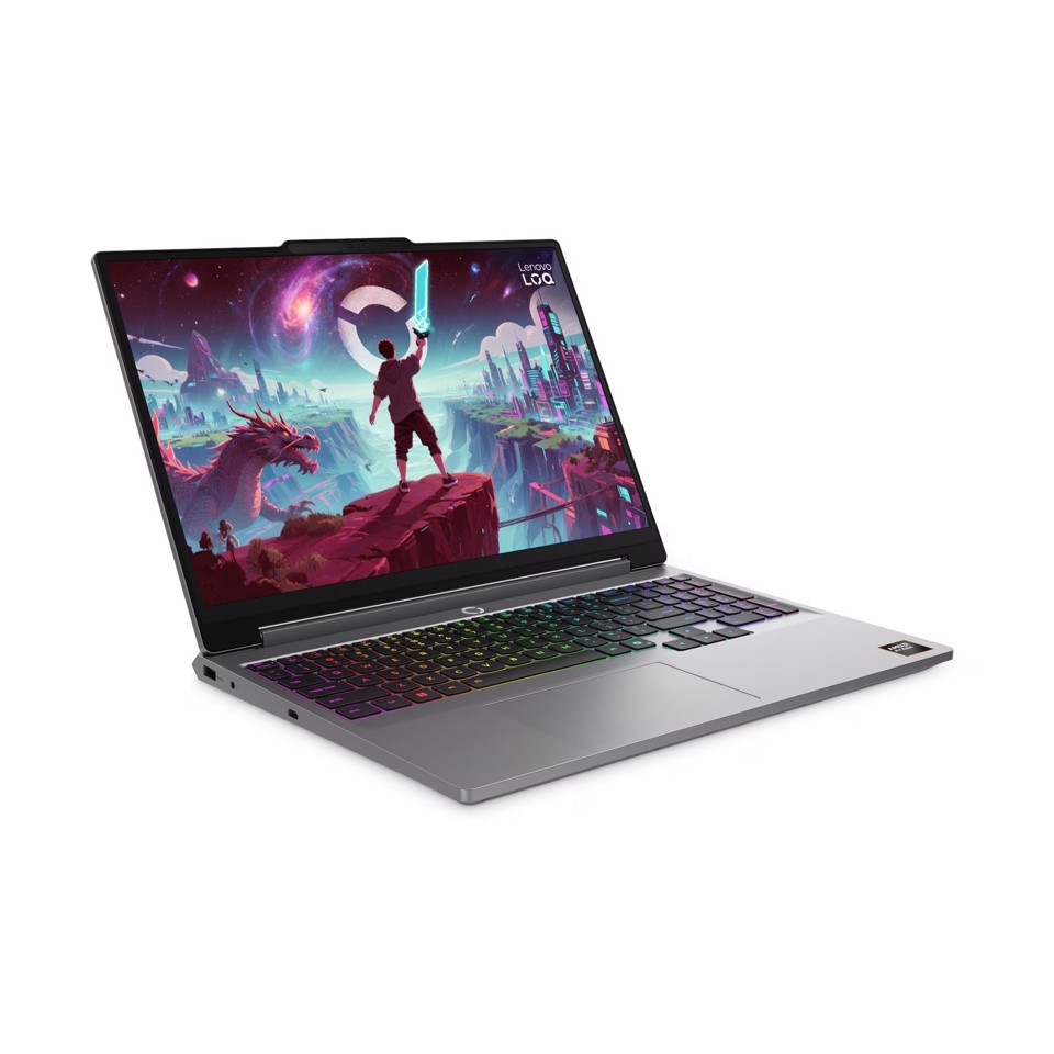 Lenovo LOQ | Notebook Gaming | Display 15.3'' WUXGA (1920x1200) | Processore AMD Ryzen 7 250 | Memoria RAM 16GB | Memoria SSD 512GB | Scheda Grafica NVIDIA RTX 5050 8GB | Sistema Operativo WINDOWS 11 HOME | LUNA GREY | Caricatore incluso