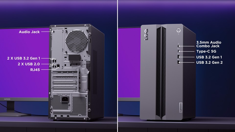 Lenovo LOQ | Desktop Gaming Tower | Processore INTEL Core 7 230H | memoria RAM 16GB | Memoria SSD 512GB | Scheda Grafica NVIDIA RTX 5050 8GB | Sistema Operativo Windows 11 Home | 17L LUNA GREY