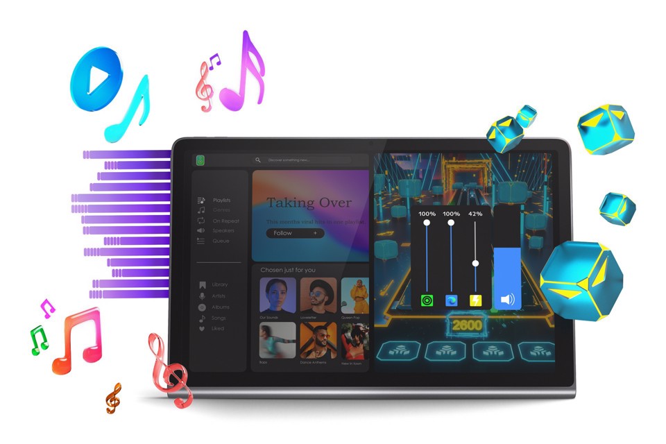 Lenovo Tab Plus - Display 11.5" 2K (2000x1200) IPS 400nits 90Hz - CPU MediaTek Helio G99 - RAM 8GB - Memoria 128GB UFS - Grafica ARM Mali G57 MC2 - Connettività WiFi Slot MicroSD - Android 14 - Inclusi