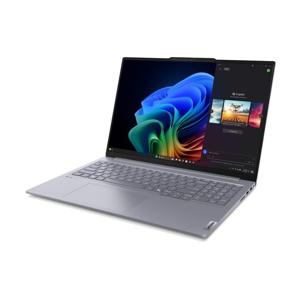 Lenovo ThinkBook 16 G7 QOY Copilot+ PC Snapdragon X1P-42-100 Computer portatile 40,6 cm (16") WUXGA 16 GB LPDDR5x-SDRAM 512 GB SSD Wi-Fi 7 (802.11be) Windows 11 Pro Grigio Italiano
