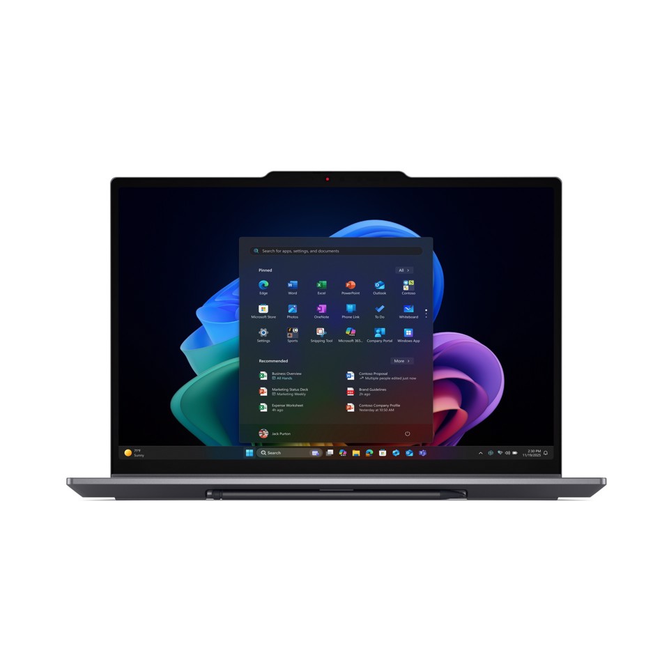 Lenovo ThinkPad X1 2-in-1 Gen 11 Aura Edition Copilot+ PC Intel Core Ultra 7 355 Ibrido (2 in 1) 35,6 cm (14") Touch screen WUXGA 32 GB LPDDR5x-SDRAM 1 TB SSD Wi-Fi 7 (802.11be) Windows 11 Pro Grigio Italiano