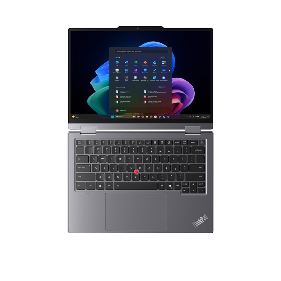 Lenovo ThinkPad X1 2-in-1 Gen 11 Aura Edition Copilot+ PC Intel Core Ultra 7 355 Ibrido (2 in 1) 35,6 cm (14") Touch screen WUXGA 32 GB LPDDR5x-SDRAM 1 TB SSD Wi-Fi 7 (802.11be) Windows 11 Pro Grigio Italiano