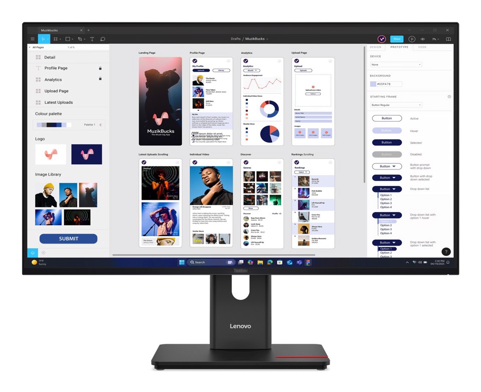 Lenovo ThinkVision T32UD-40 Monitor