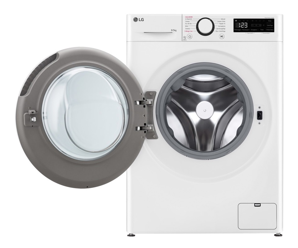 LG D2R5S09TSWW lavasciuga Libera installazione Caricamento frontale Bianco E