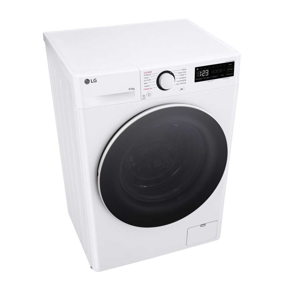 LG D2R5S09TSWW lavasciuga Libera installazione Caricamento frontale Bianco E