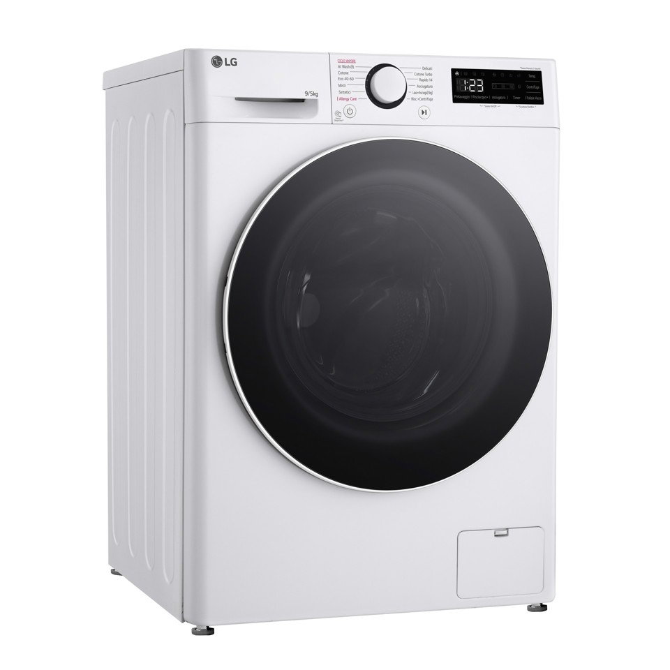LG D2R5S09TSWW lavasciuga Libera installazione Caricamento frontale Bianco E