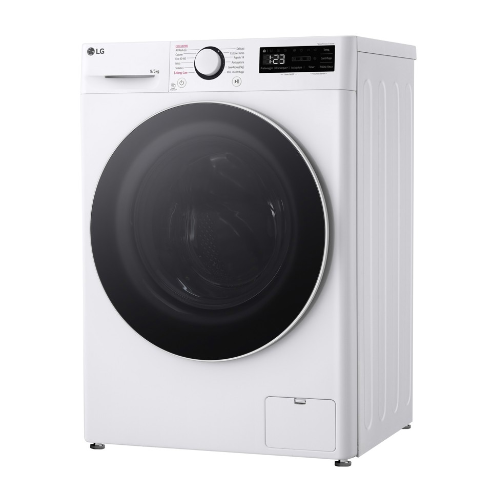 LG D2R5S09TSWW lavasciuga Libera installazione Caricamento frontale Bianco E