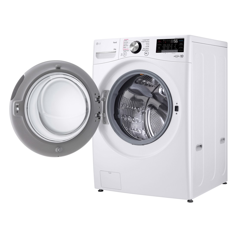 LG F0P3020TSWC Lavatrice capacità XL 20kg AI DD™ Serie P3, Classe B, 1000 giri, TurboWash 360, Vapore, Wi-Fi, White - 2 anni di garanzia anche per gli utenti professionali
