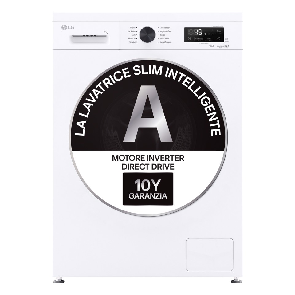LG F2NX10S7NLB Lavatrice Slim 7 kg Classe A Bianca