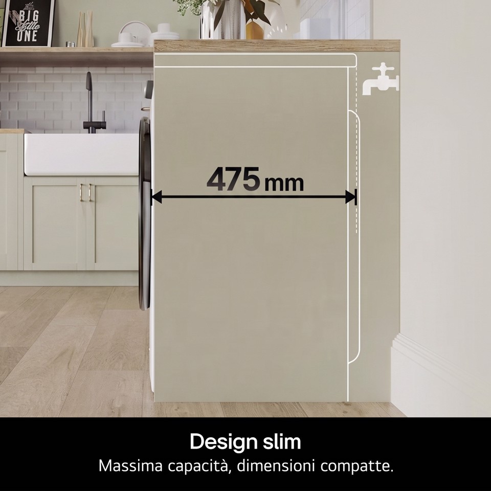LG F2NX50S9THB Lavatrice Slim Intelligente 9 kg Classe A-30%