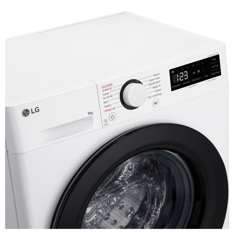 LG F2R3S09NSWB lavatrice Caricamento frontale 9 kg 1160 Giri/min Bianco CLASSE A-10%