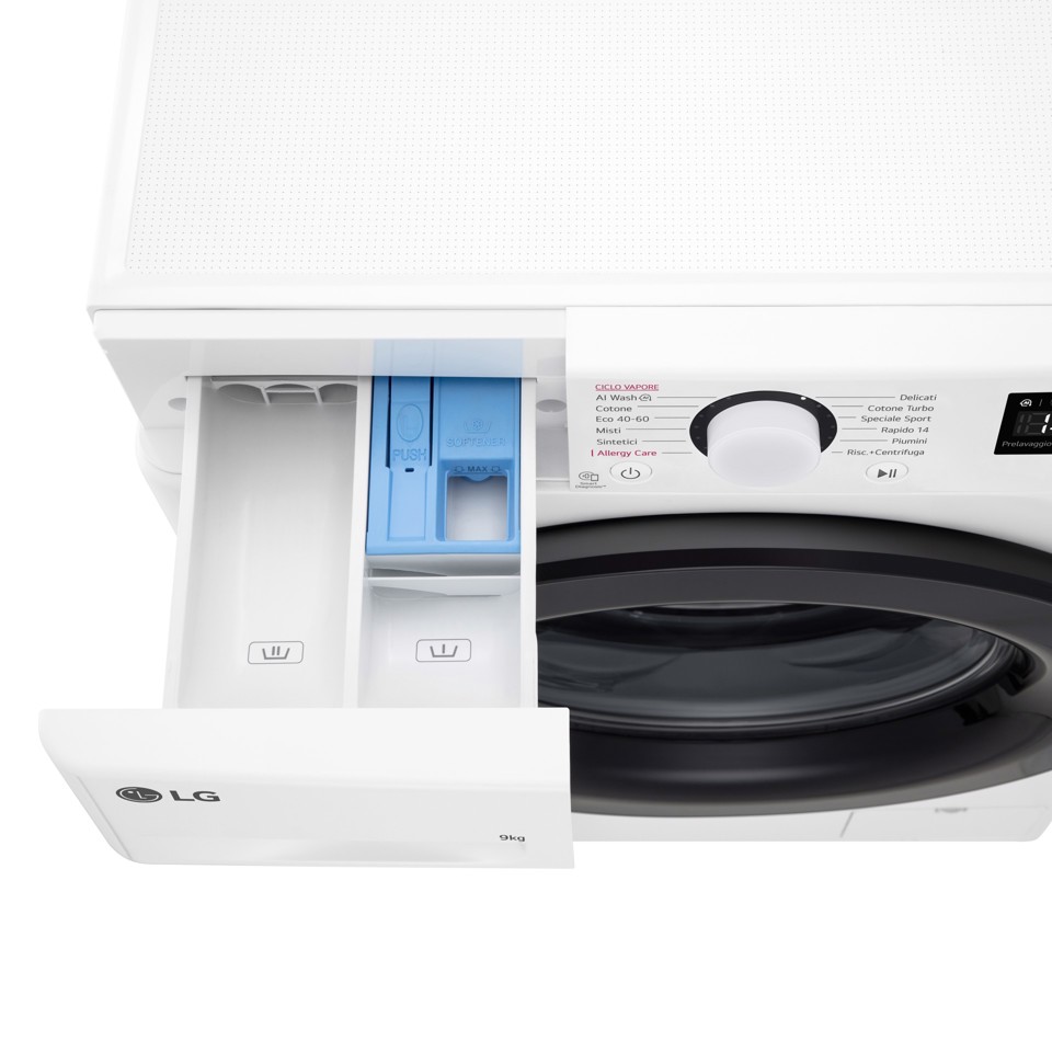 LG F2R3S09NSWB lavatrice Caricamento frontale 9 kg 1160 Giri/min Bianco CLASSE A-10%