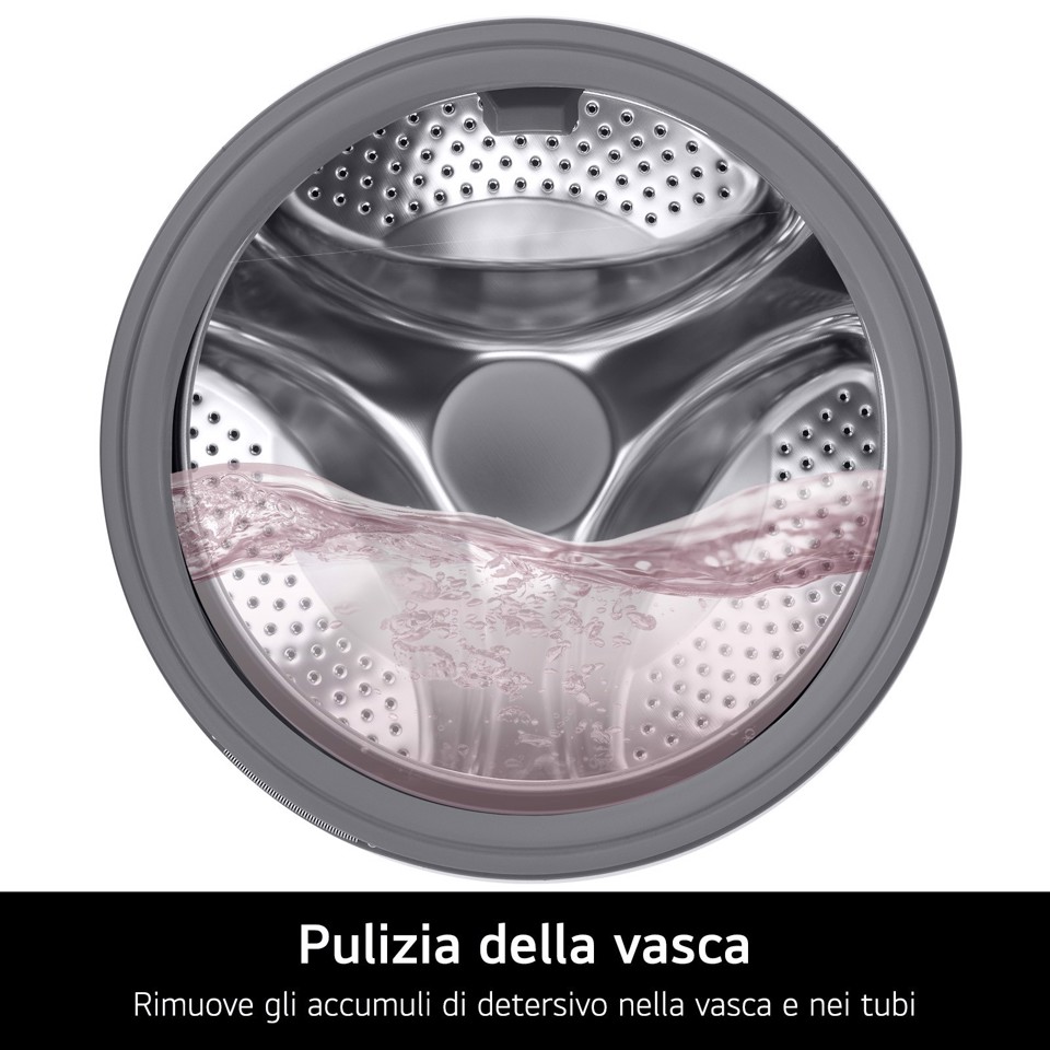 LG F4NA10S8NWK Lavatrice slim 8kg, Classe A, 1400 giri, Programma igiene con vapore, Top rimovibile, White