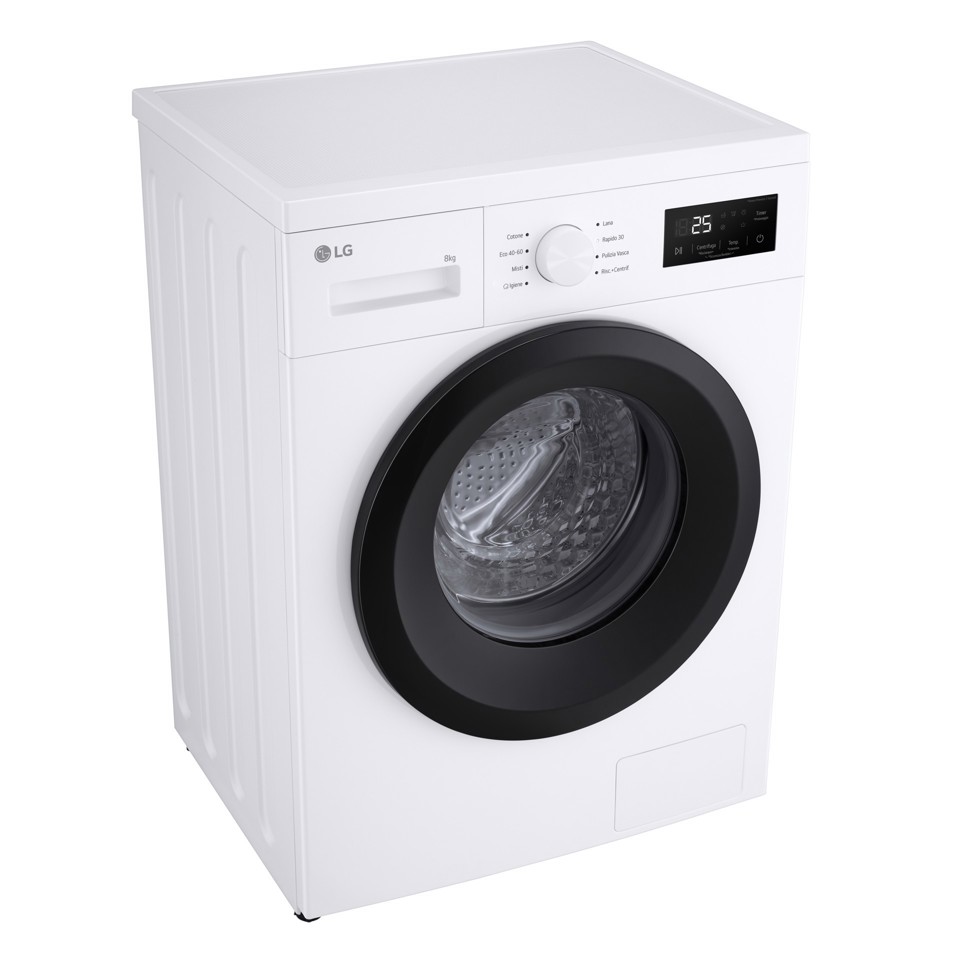 LG F4NA10S8NWK Lavatrice slim 8kg, Classe A, 1400 giri, Programma igiene con vapore, Top rimovibile, White