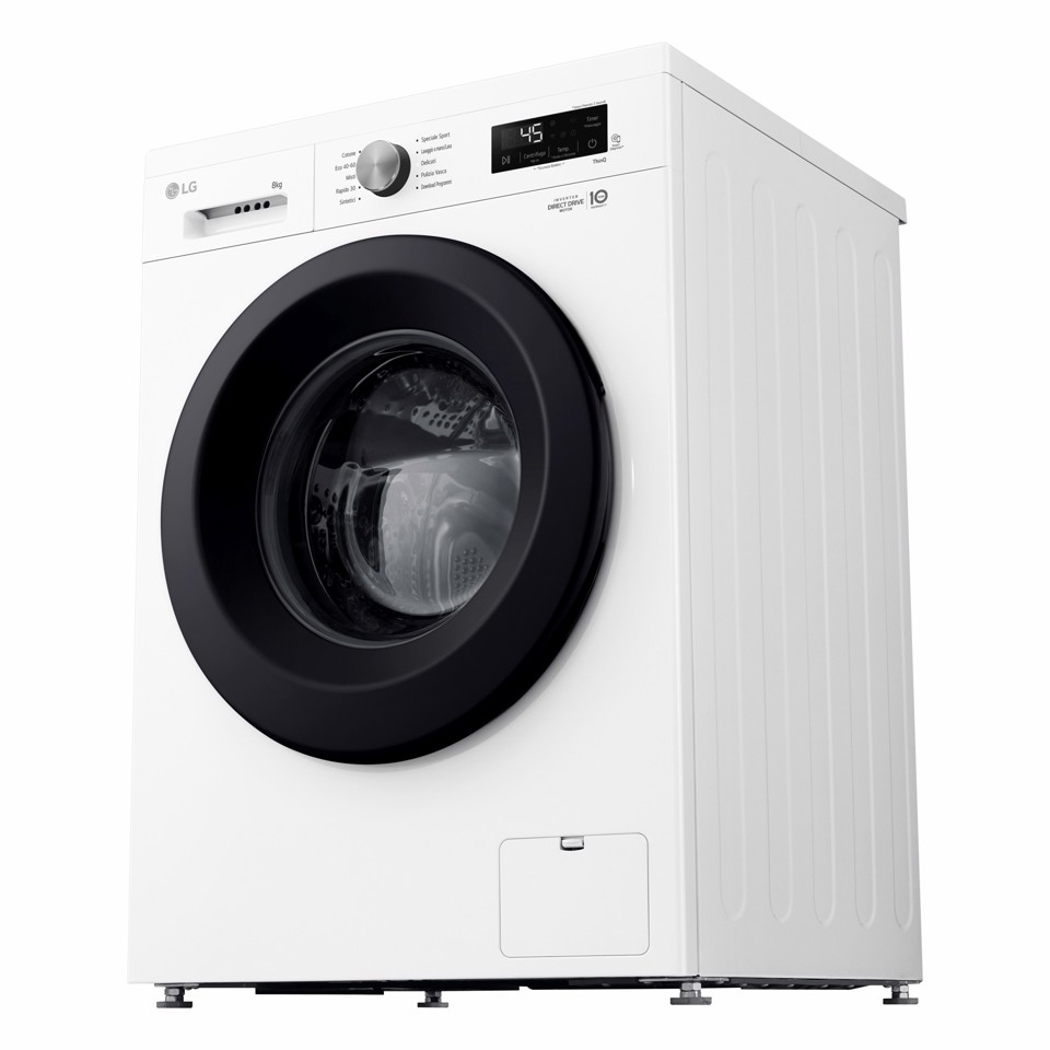 LG F4NX1008NWK Lavatrice smart 8kg, Classe A, 1400 giri, 6 Motion, Allergy Care, Bianca