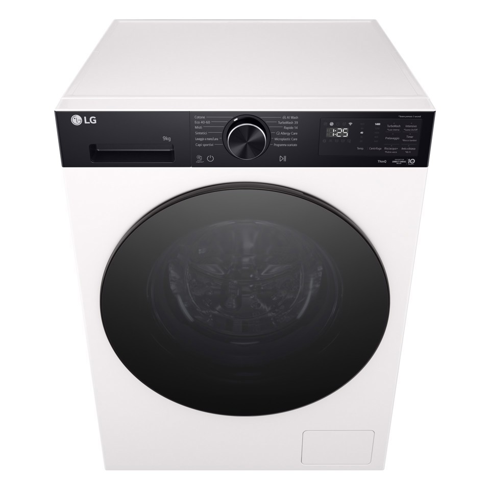 LG F4NX5009THB Lavatrice Intelligente 9 kg Classe A-40% Ivory White/Nero