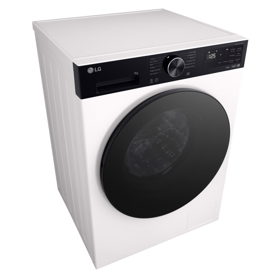 LG F4NX5009THB Lavatrice Intelligente 9 kg Classe A-40% Ivory White/Nero