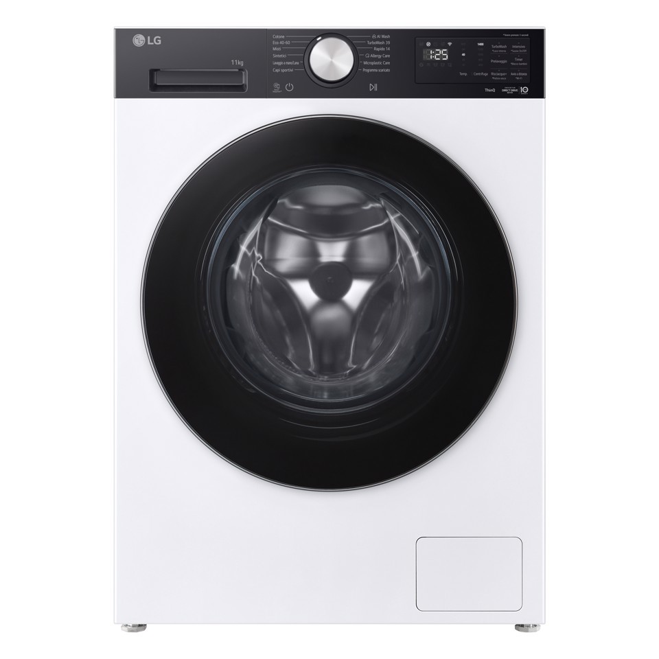 LG F4NX5009TKC Lavatrice smart 9kg | Serie X5 Classe A-40% | 1400 giri, Wi-Fi, 6 Motion Direct Drive, Allergy Care, Direct Drive | Bianco