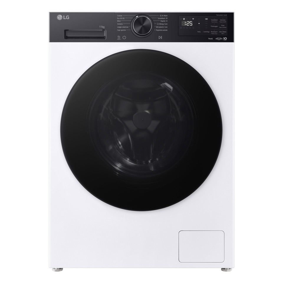 LG F4NX5011TKB Lavatrice Intelligente 11 kg Classe A-40% Bianco/Nero