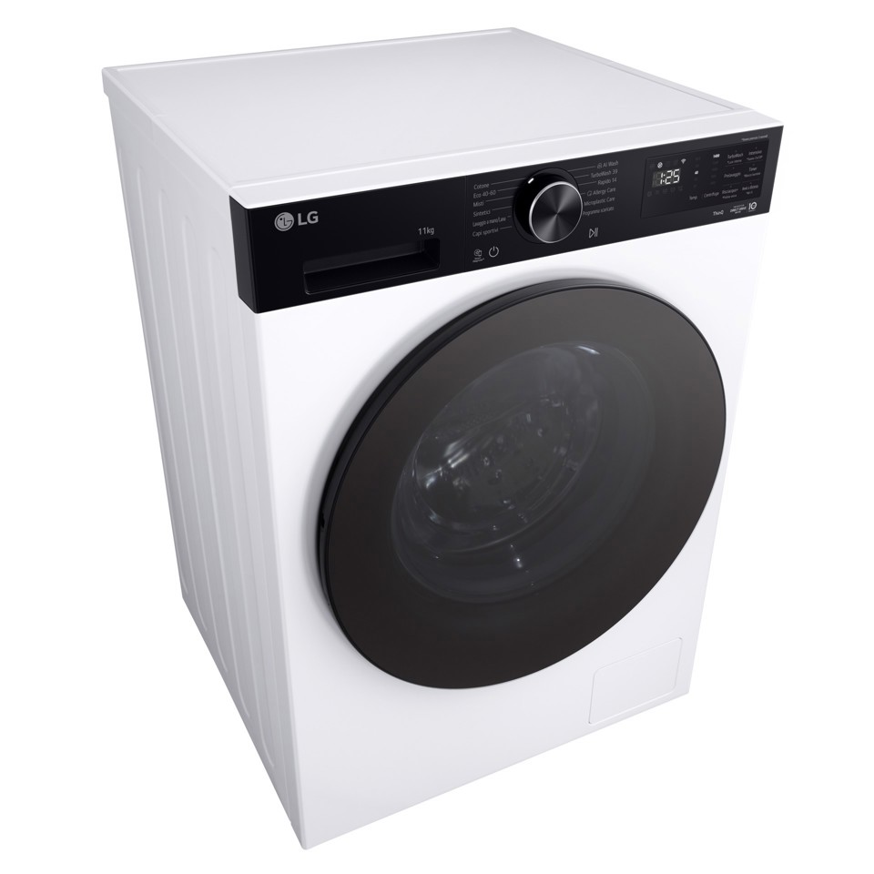 LG F4NX5011TKB Lavatrice Intelligente 11 kg Classe A-40% Bianco/Nero