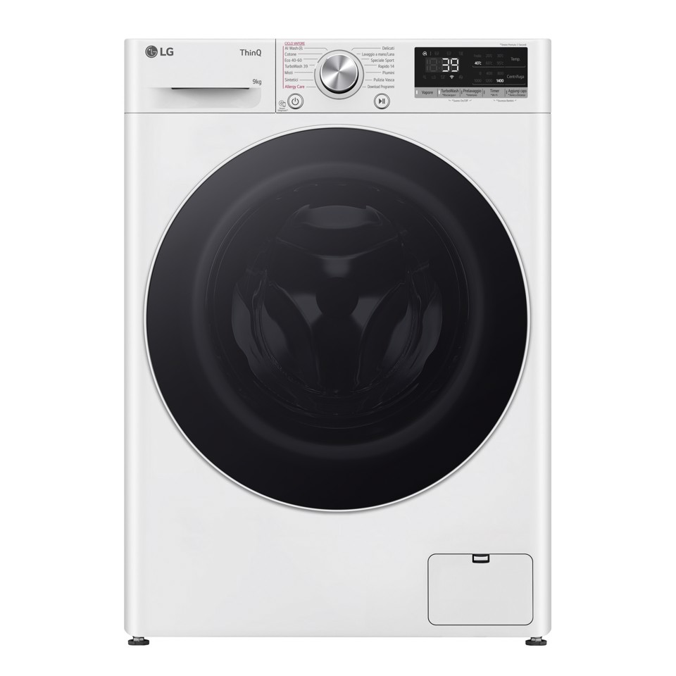 LG F4R709TAIDD Lavatrice 9kg AI DD, Classe A-10%, 1400 giri, Vapore, Wi-Fi