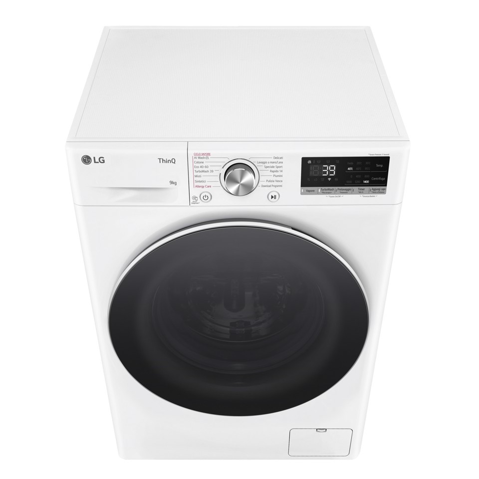 LG F4R709TAIDD Lavatrice 9kg AI DD, Classe A-10%, 1400 giri, Vapore, Wi-Fi