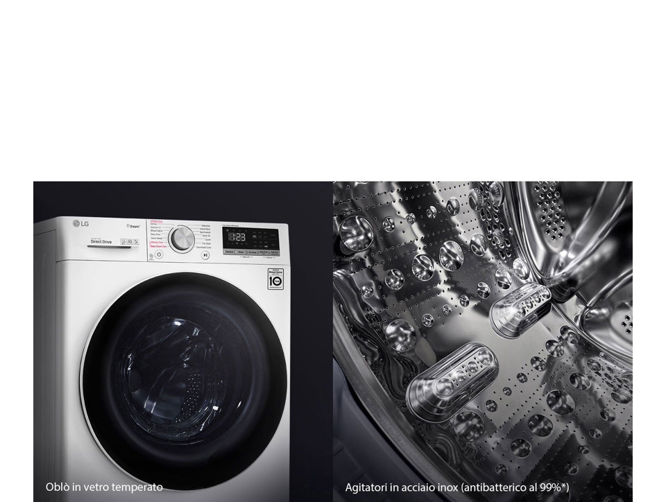 LG F4WV309S4E lavatrice Libera installazione Caricamento frontale 9 kg 1400 Giri/min B Bianco