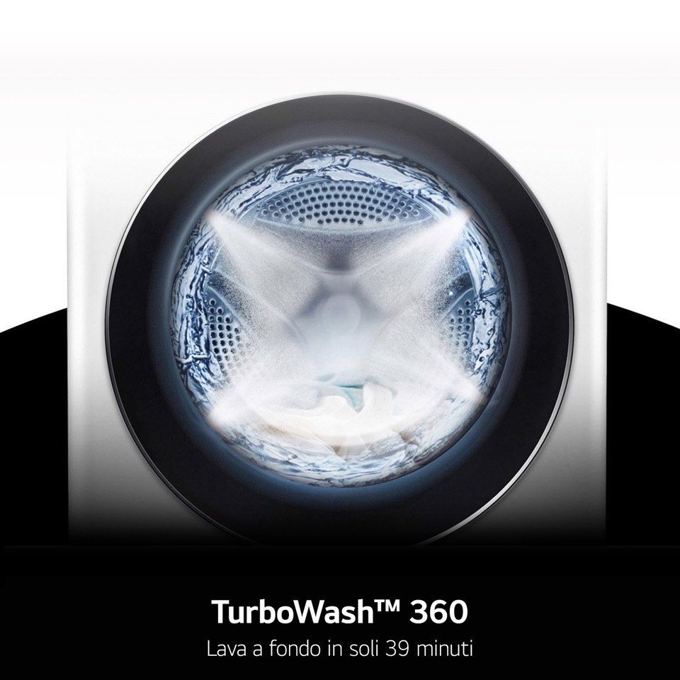 LG F4X7013TBB Lavatrice 13kg AI DD™ Serie X7, Classe A-40%, 1400 giri, Display Easy Circle, Wi-Fi, AI Wash, TurboWash