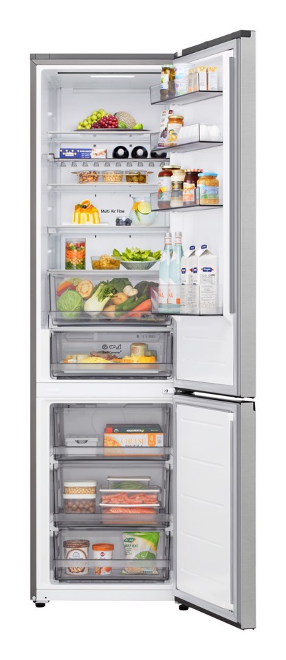 LG GBBS322APY Frigorifero combinato Fit & Max 60cm, Classe A, 375L, AI Inverter, Prime Silver