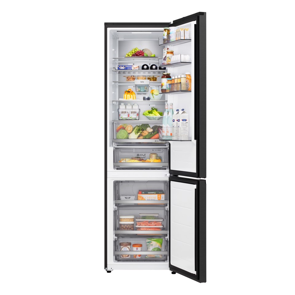 LG GBBS726AEV Frigorifero combinato Fit & Max 60cm, Classe A, 375L, AI Inverter, Black Steel