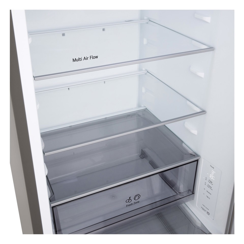 LG GBBSJ10DPY Frigorifero combinato Fit&Max 60cm, Classe D, 333L, AI Inverter, Prime Silver