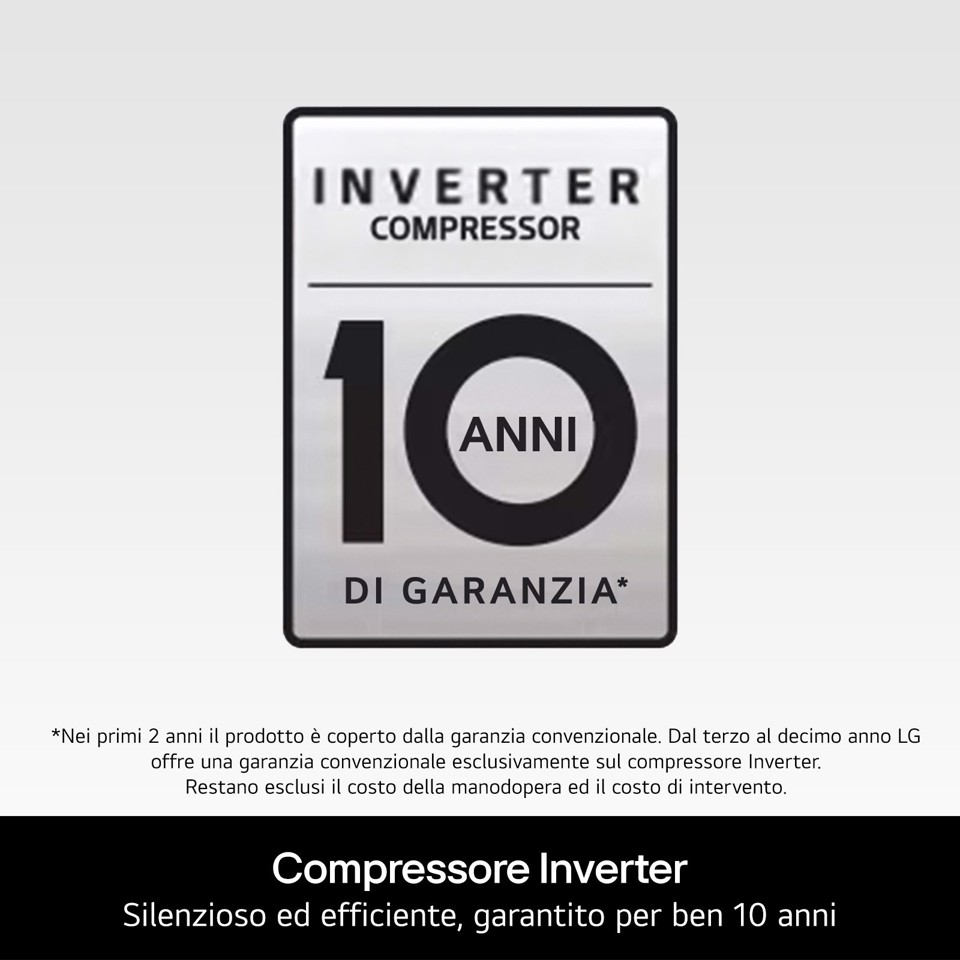 LG GBBSJ2CCPY Frigorifero combinato Fit&Max 60cm, Classe C, 375L, AI Inverter, Prime Silver