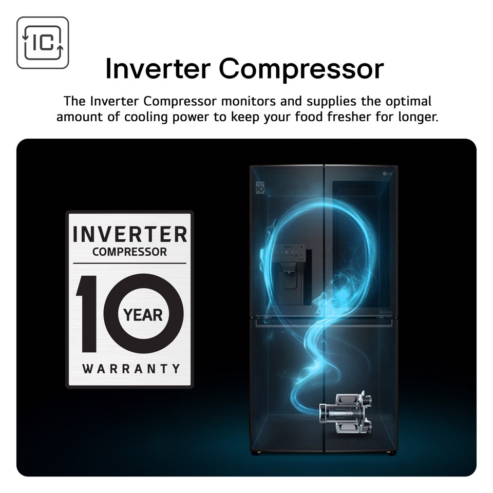 LG GBBW726AEV Frigorifero combinato Fit & Max 70cm, Classe A, 465L, AI Fresh, Wi-Fi, Metal Fresh, Door Cooling, Black Steel