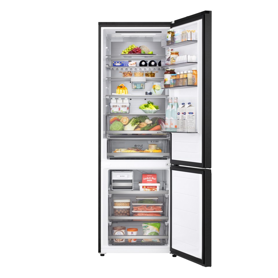 LG GBBW726AEV Frigorifero combinato Fit & Max 70cm, Classe A, 465L, AI Fresh, Wi-Fi, Metal Fresh, Door Cooling, Black Steel