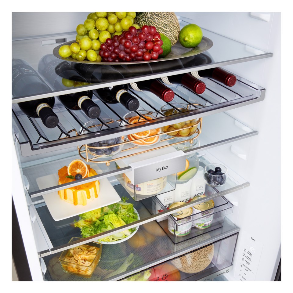LG GBBW726AEV Frigorifero combinato Fit & Max 70cm, Classe A, 465L, AI Fresh, Wi-Fi, Metal Fresh, Door Cooling, Black Steel