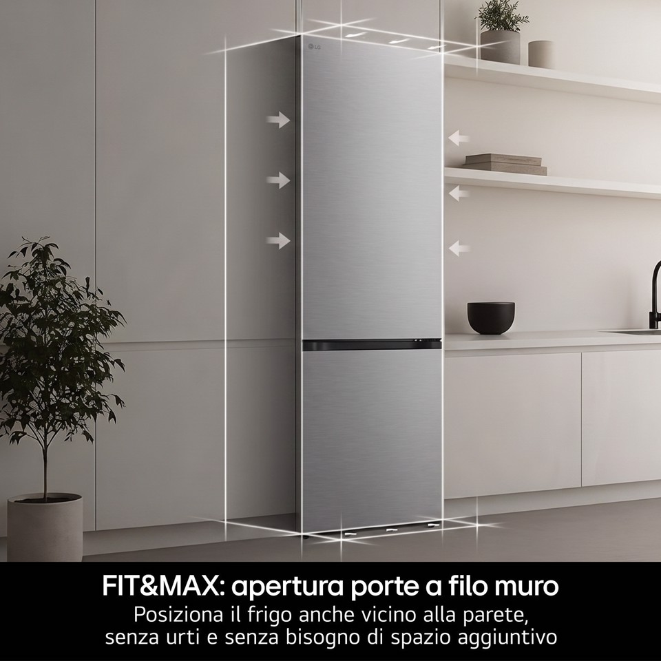 LG GBGW92GCEV Frigorifero combinato 70 cm InstaView Classe C Essence Black Steel