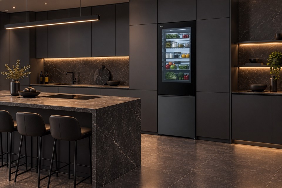 LG GBGW92GCEV Frigorifero combinato 70 cm InstaView Classe C Essence Black Steel