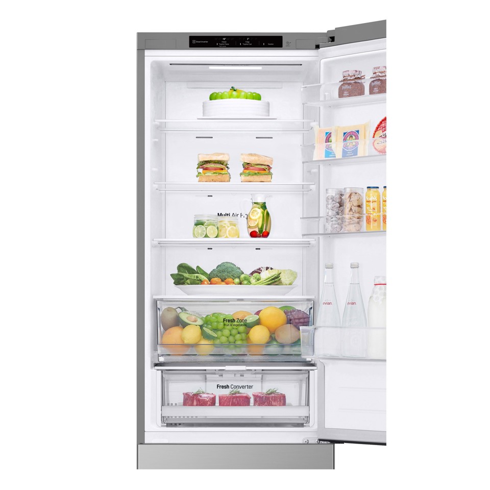 LG GBV22NCBPY Frigorifero combinato, Classe B, 387L, Door Cooling, Fresh Converter, Smart Diagnosis, Prime Silver