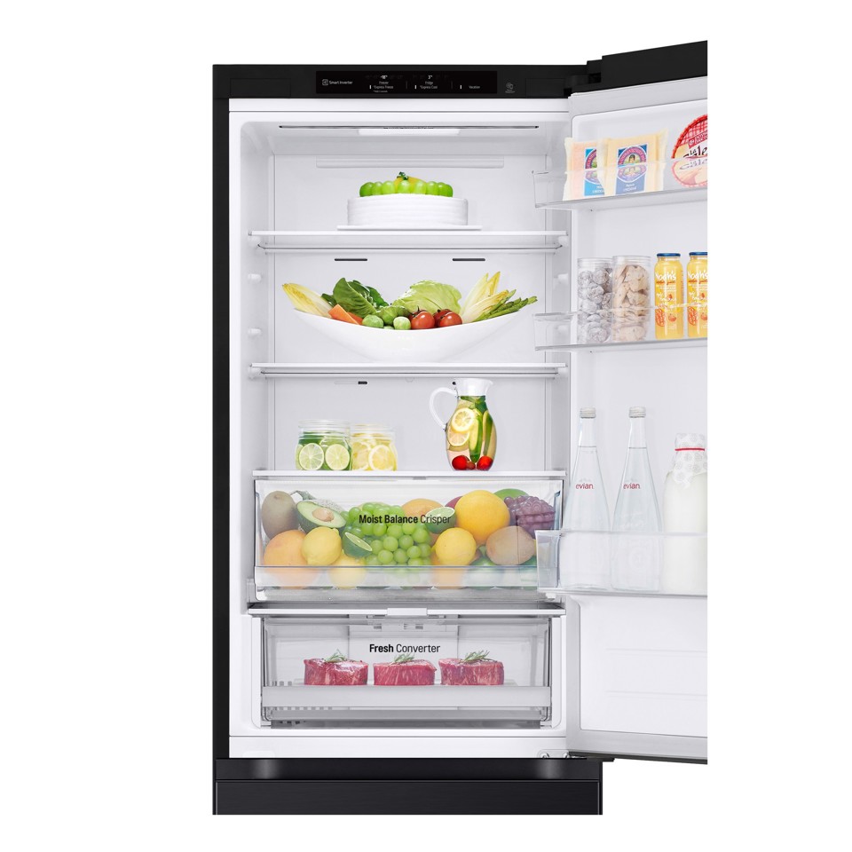 LG GBV3100DEP Frigorifero combinato, Classe D, 344L, Fresh Converter, Porte piatte, Nero