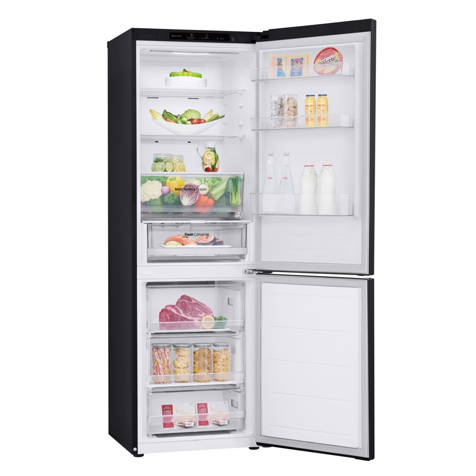 LG GBV3100DEP Frigorifero combinato, Classe D, 344L, Fresh Converter, Porte piatte, Nero