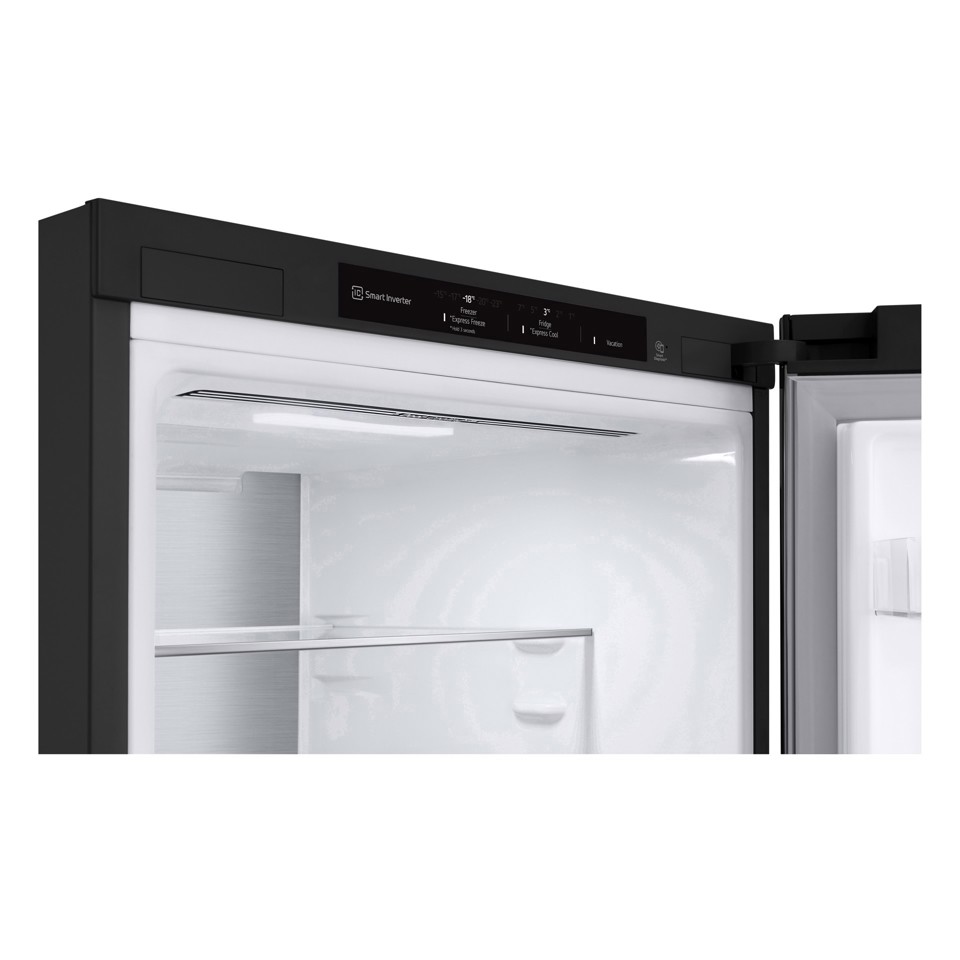 LG GBV7280AEV Frigorifero combinato, Classe A, 387L, Fresh Converter, Porte piatte, Nero