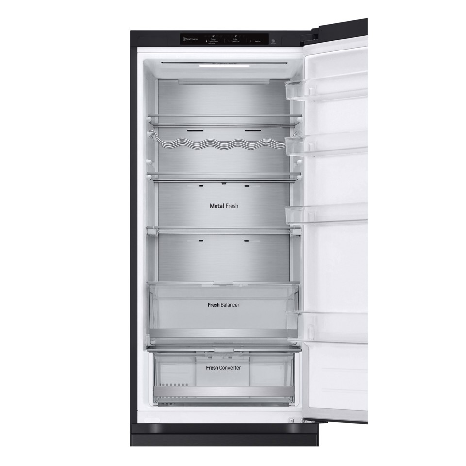 LG GBV7280CEV Frigorifero combinato, Classe C, 387L, Fresh Converter, Porte piatte, Nero