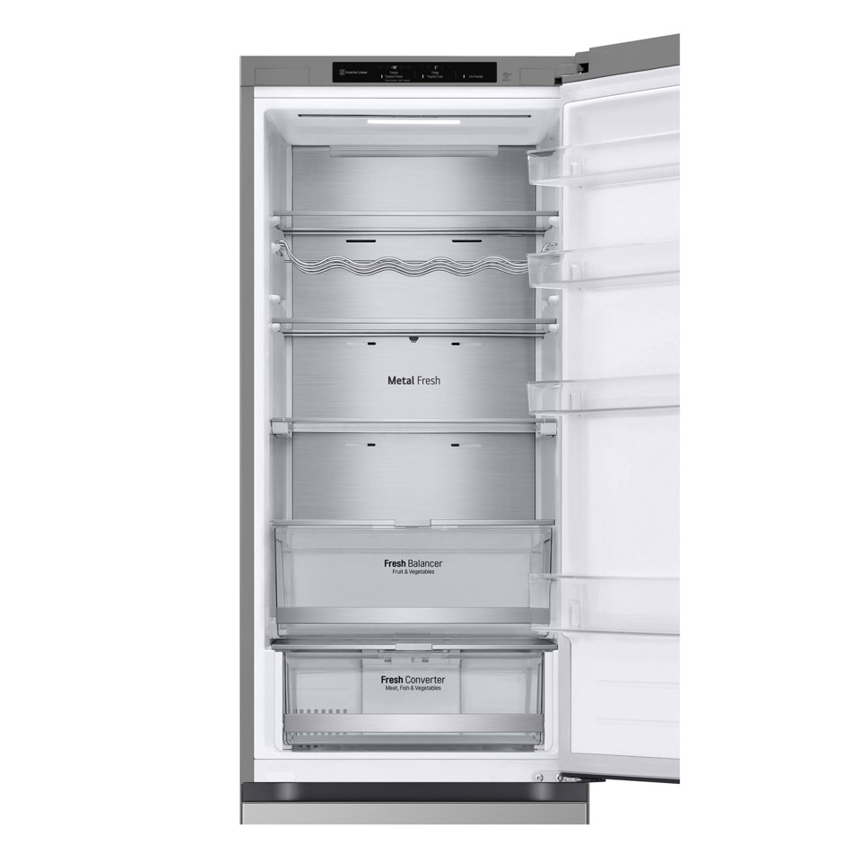 LG GBV7280CPY Frigorifero combinato, Classe C, 387L, Fresh Converter, Porte piatte,Argento