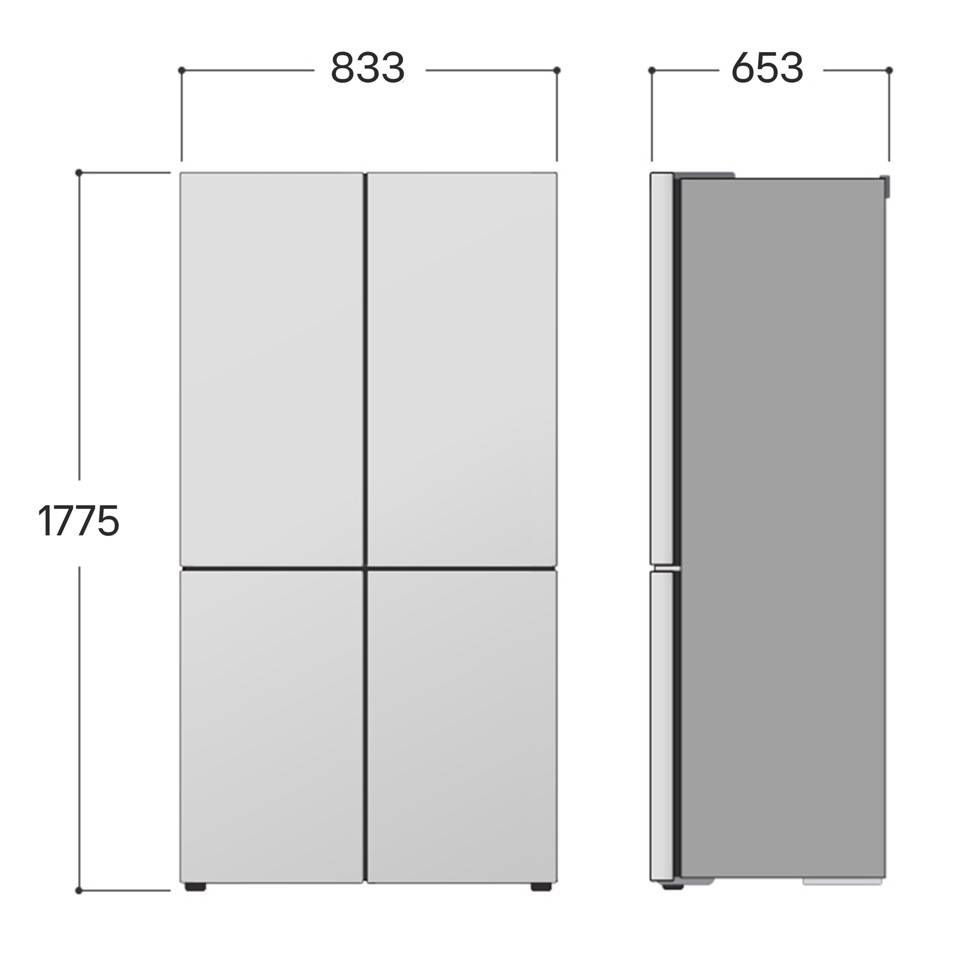 LG GMM41MSBEM Frigorifero Multidoor Slim, Classe E, 474L, Total No Frost, Cassetto Fresh Switch, Silver